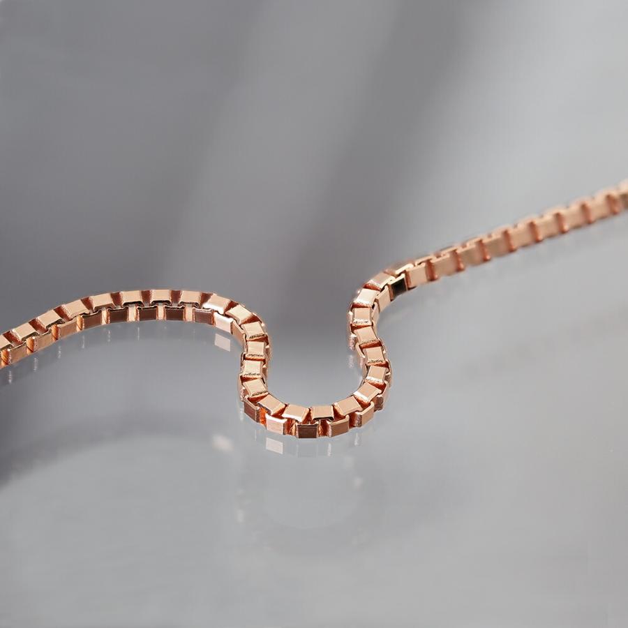 ネックレス チェーン 18金 ピンクゴールド ベネチアンチェーン 幅1.0mm｜鎖 K18PG k18 18k 貴金属 ジュエリー レディース メンズの画像