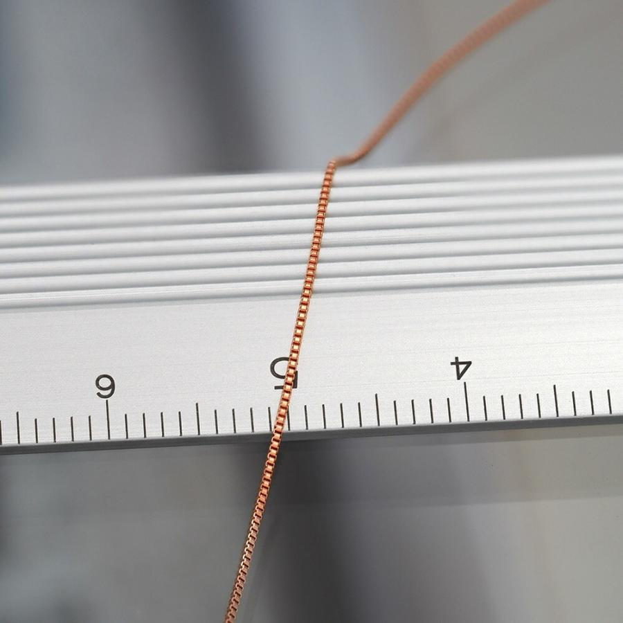 ネックレス チェーン 18金 ピンクゴールド ベネチアンチェーン 幅0.5mm