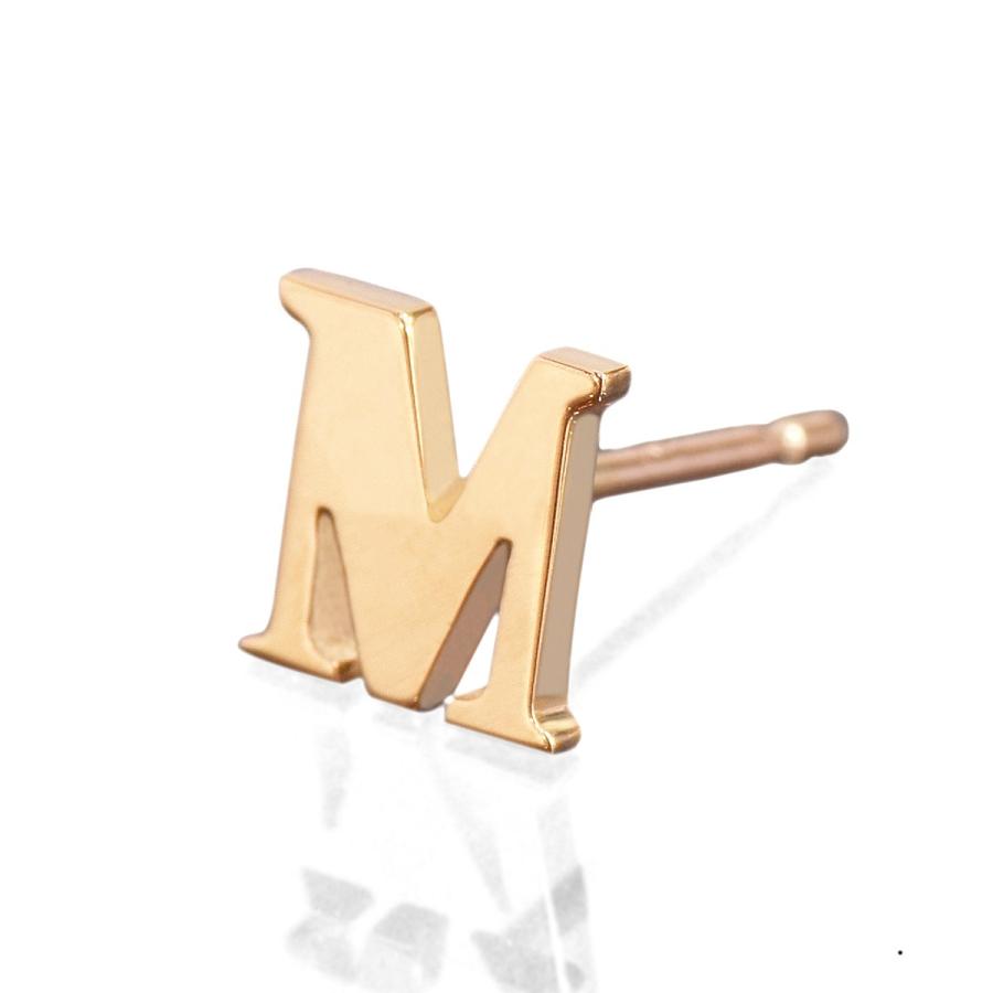 バラ売り 1個 ピアス 18金 ピンクゴールド M イニシャルのピアス アルファベット 文字 K18pg 18k 貴金属 ジュエリー レディース メンズ K18pged 0001 M ジュエリー ネックレス Rubby 通販 Yahoo ショッピング