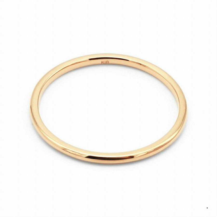 指輪 18金 ピンクゴールド 甲丸リング 幅1.0mm ピンキーリングもござい