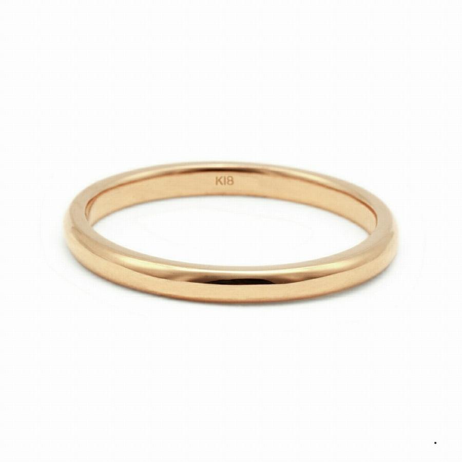 指輪 18金 ピンクゴールド 甲丸リング 幅2.0mm ピンキーリングもございます 地金リング｜K18PG 18k レディース メンズの画像