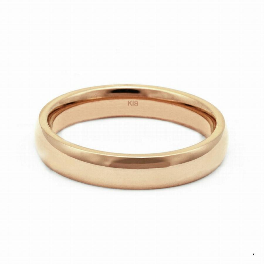 指輪 18金 ピンクゴールド 甲丸リング 幅4.0mm ピンキーリングもございます 地金リング｜K18PG 18k レディース メンズの画像