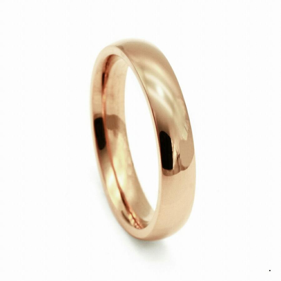 指輪 18金 ピンクゴールド 甲丸リング 幅4.0mm ピンキーリングもございます 地金リング｜K18PG 18k レディース メンズの画像