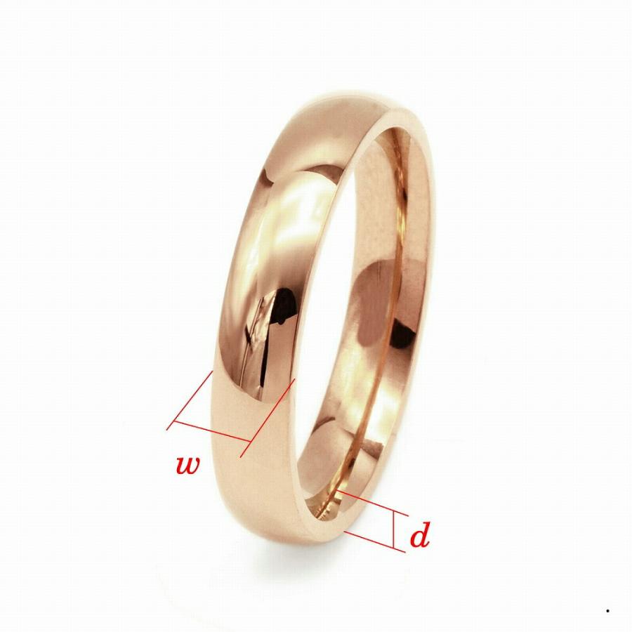 指輪 18金 ピンクゴールド 甲丸リング 幅4.0mm ピンキーリングもございます 地金リング｜K18PG 18k レディース メンズの画像