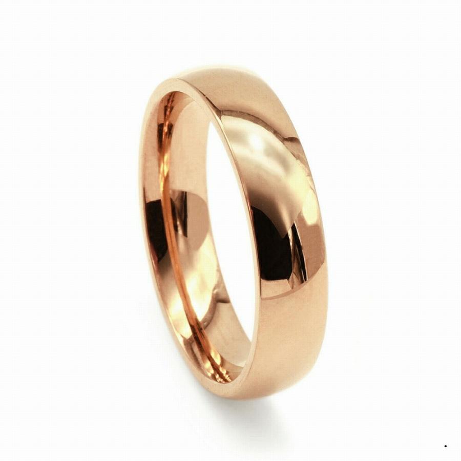 指輪 18金 ピンクゴールド 甲丸リング 幅5.0mm ピンキーリングもございます 地金リング｜K18PG 18k レディース メンズの画像