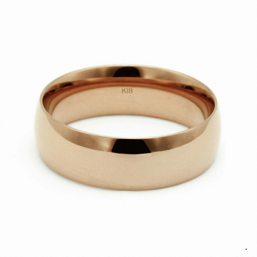 指輪 18金 ピンクゴールド 甲丸リング 幅8.0mm ピンキーリングもございます 地金リング｜K18PG 18k レディース メンズ_2