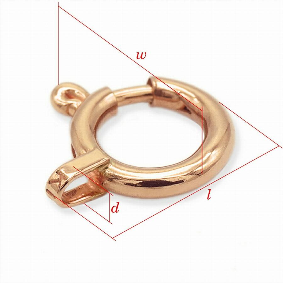 1個売り】 留め具 18金 ピンクゴールド 引き輪 直径6.0mm ヒキワ