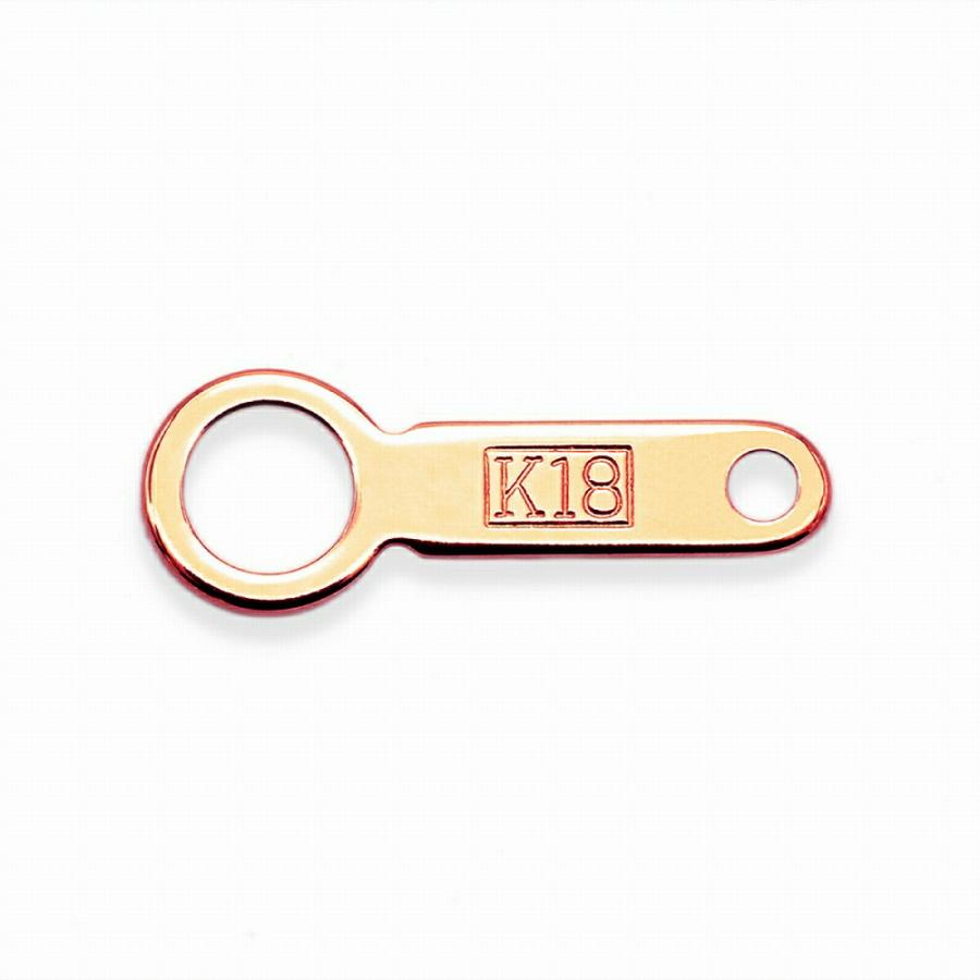 1個売り】 留め具 18金 ピンクゴールド くびれ付きプレート 縦10.0mm