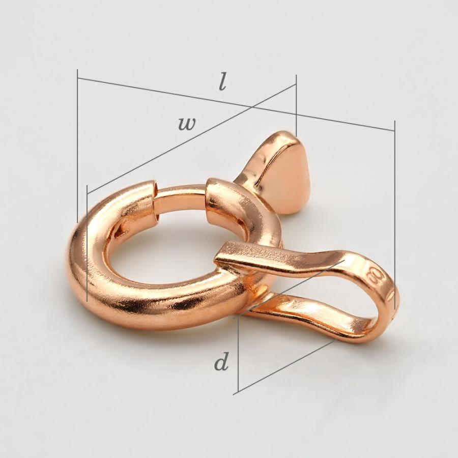 18kピンクゴールド　パーツ 1個売り】 留め具 18金 ピンクゴールド 輪王 直径5.0mm 引き輪 ヒキワ
