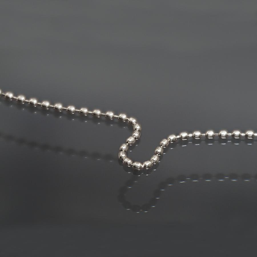 ブレスレット チェーン 18金 ホワイトゴールド ボールチェーン 幅0.8mm