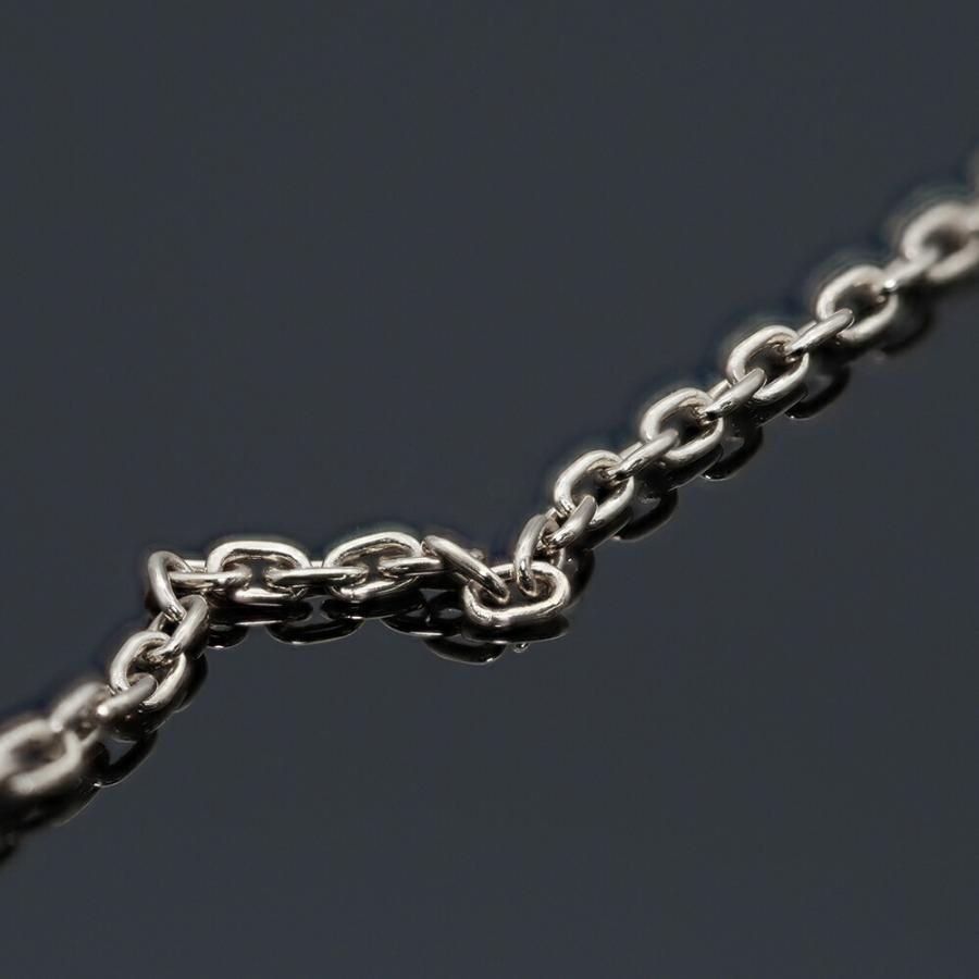 ブレスレット チェーン 18金 ホワイトゴールド 小豆チェーン 幅0.8mm 