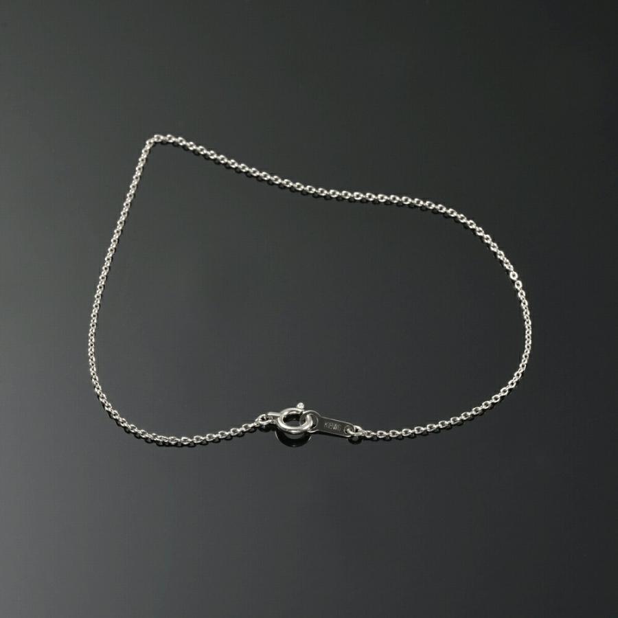 ブレスレット チェーン 18金 ホワイトゴールド 小豆チェーン 幅1.0mm