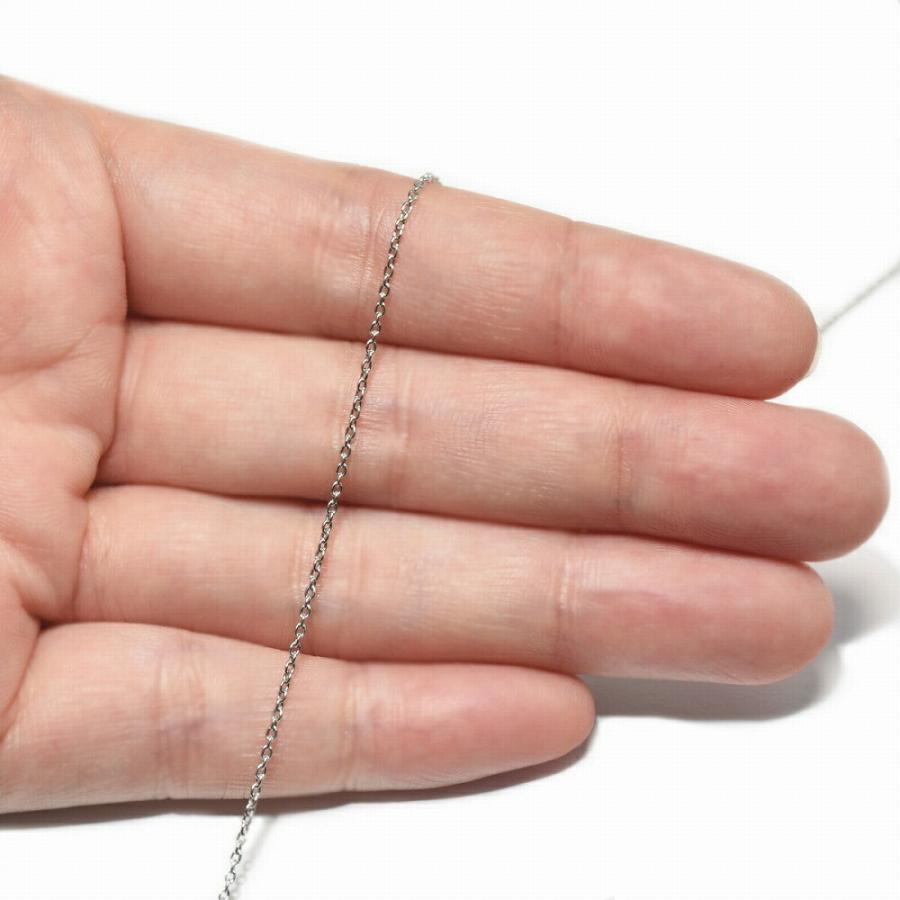 ブレスレット チェーン 18金 ホワイトゴールド 小豆チェーン 幅1.0mm