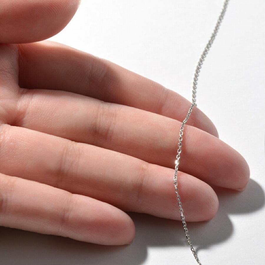 ブレスレット チェーン 18金 ホワイトゴールド 4面カット小豆チェーン 