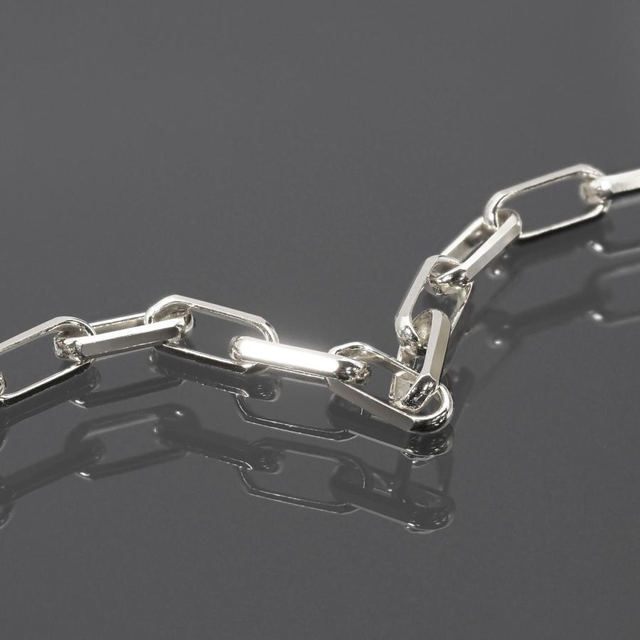 ブレスレット チェーン 18金 ホワイトゴールド 6面カットロングロールチェーン 幅3.0mm｜鎖 K18WG k18 18k 貴金属 ジュエリーの画像