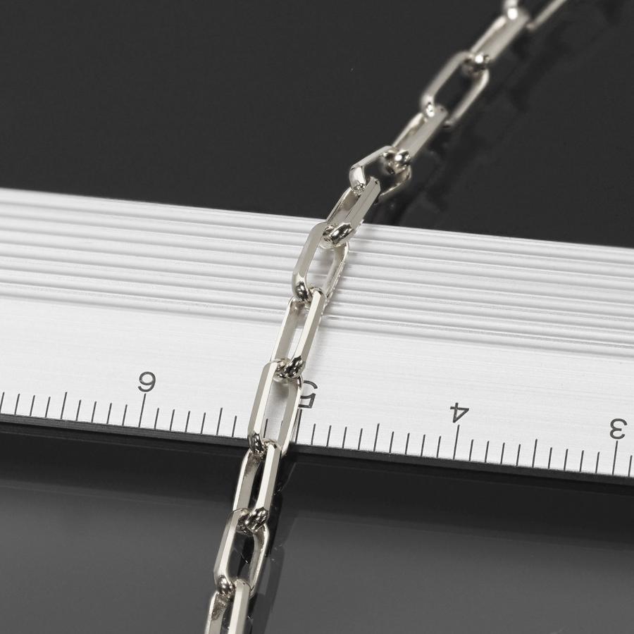 ブレスレット チェーン 18金 ホワイトゴールド 6面カットロングロールチェーン 幅3.0mm｜鎖 K18WG k18 18k 貴金属 ジュエリーの画像