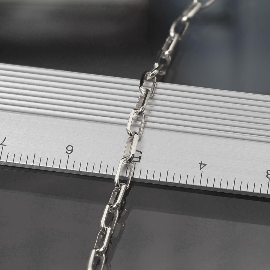ブレスレット チェーン 18金 ホワイトゴールド 6面カットロングロールチェーン 幅2.6mm｜鎖 K18WG k18 18k 貴金属 ジュエリーの画像