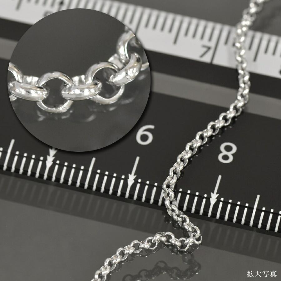 ブレスレット チェーン 18金 ホワイトゴールド ロールチェーン 幅1.7mm｜鎖 K18WG k18 18k 貴金属 ジュエリー レディース メンズの画像
