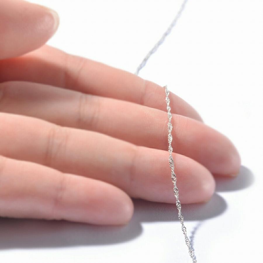 ブレスレット チェーン 18金 ホワイトゴールド スクリューチェーン 幅1.2mm｜鎖 K18WG k18 18k 貴金属 ジュエリー レディース メンズの画像