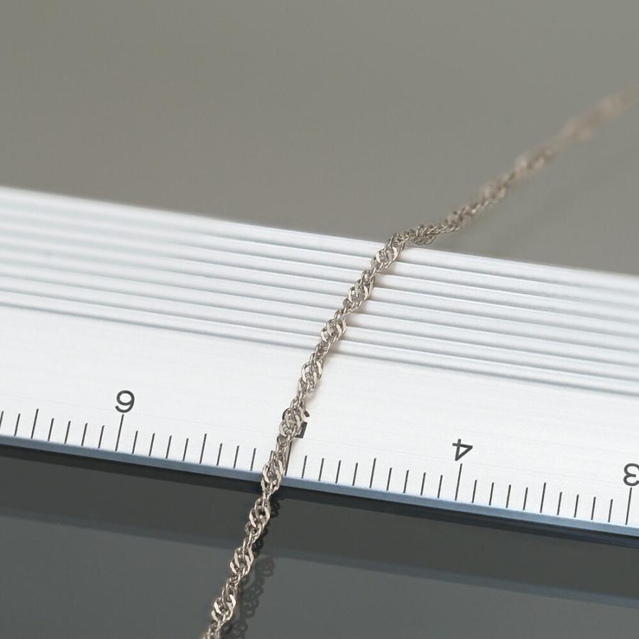 ブレスレット チェーン 18金 ホワイトゴールド スクリューチェーン 幅1.3mm｜鎖 K18WG k18 18k 貴金属 ジュエリー レディース メンズの画像