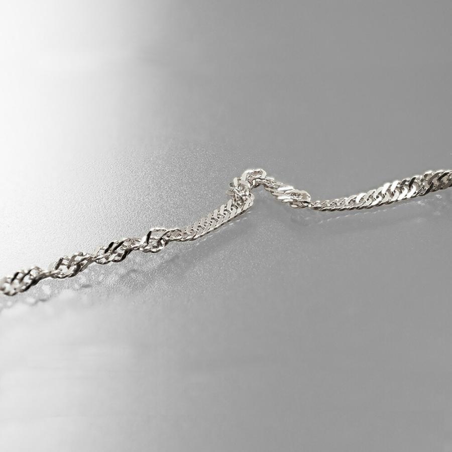 ブレスレット チェーン 18金 ホワイトゴールド スクリューチェーン 幅1.6mm｜鎖 K18WG k18 18k 貴金属 ジュエリー レディース メンズの画像