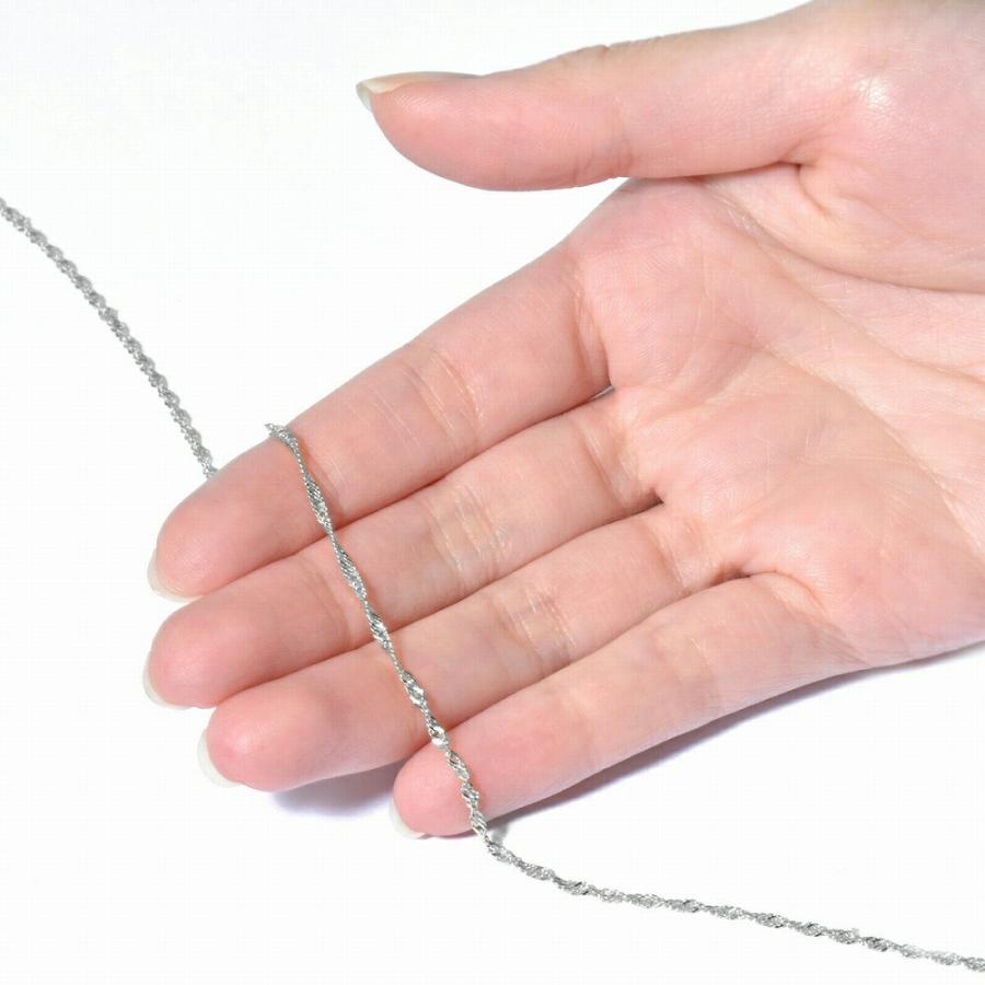 ブレスレット チェーン 18金 ホワイトゴールド スクリューチェーン 幅1.6mm｜鎖 K18WG k18 18k 貴金属 ジュエリー レディース メンズの画像
