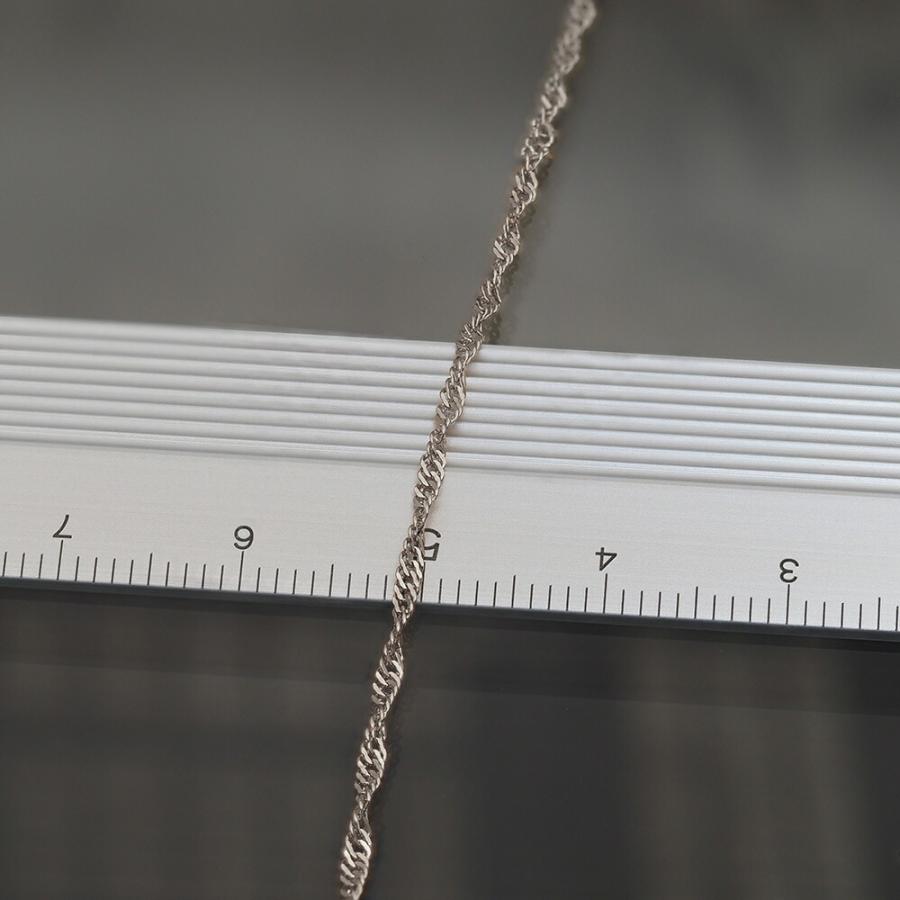 ブレスレット チェーン 18金 ホワイトゴールド スクリューチェーン 幅1.6mm｜鎖 K18WG k18 18k 貴金属 ジュエリー レディース メンズの画像