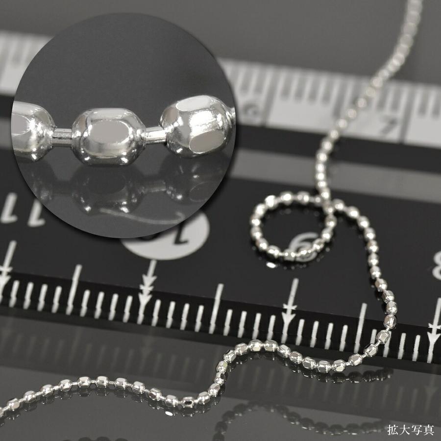 ネックレス チェーン 18金 ホワイトゴールド カットボールチェーン 幅