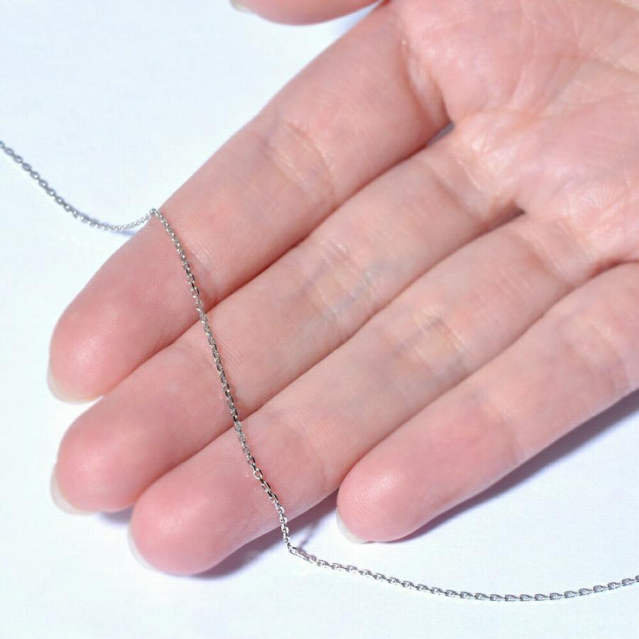 ネックレス チェーン 18金 ホワイトゴールド 4面カット小豆チェーン 幅1.0mm｜鎖 K18WG k18 18k 貴金属 ジュエリー レディース メンズ
