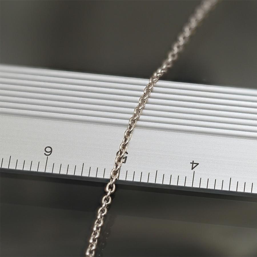 ネックレス チェーン 18金 ホワイトゴールド 小豆チェーン 幅1.3mm｜鎖 K18WG k18 18k 貴金属 ジュエリー レディース メンズの画像