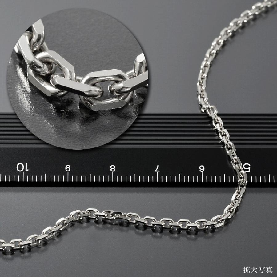 ネックレス チェーン 18金 ホワイトゴールド 4面カット小豆チェーン 幅