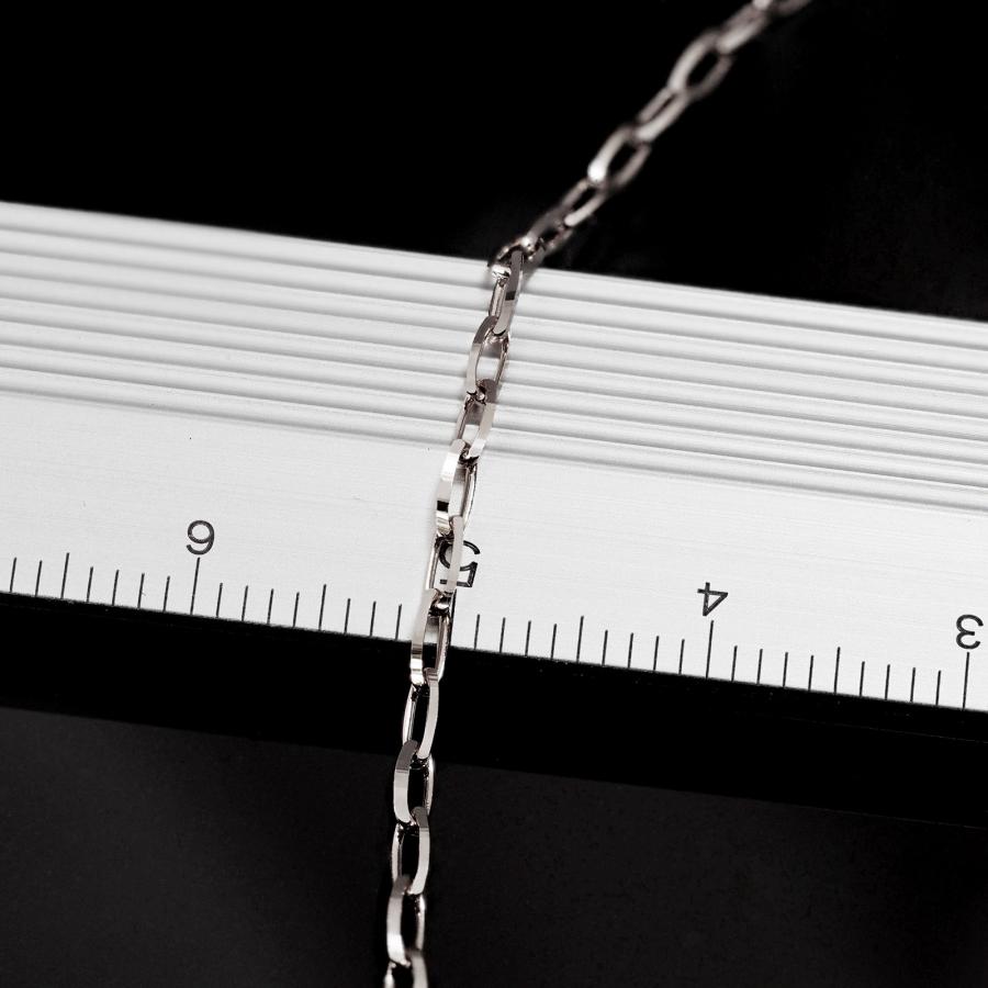 ネックレス チェーン 18金 ホワイトゴールド グリームカット入り4面カットロング小豆チェーン 幅2.0mm｜鎖 K18WG k18 18k 貴金属の画像