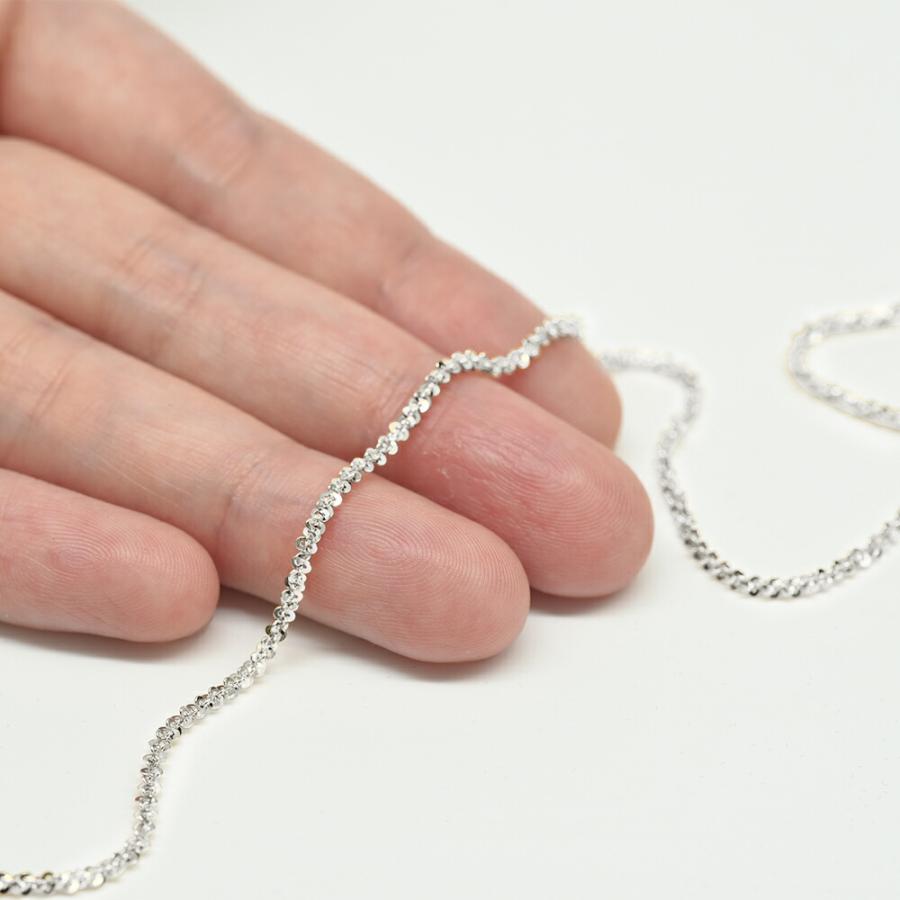 ネックレス チェーン 18金 ホワイトゴールド ミラクルチェーン 幅2.0mm