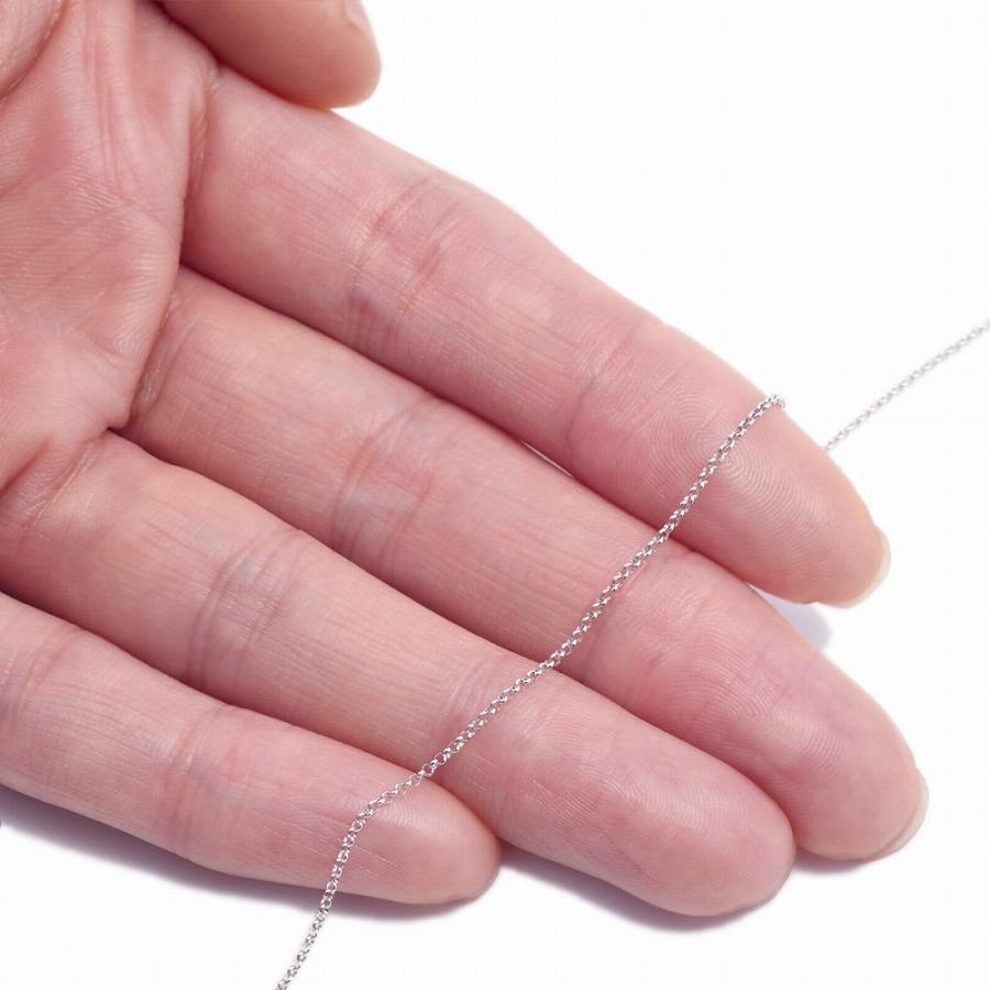 ネックレス チェーン 18金 ホワイトゴールド ロールチェーン 幅1.0mm