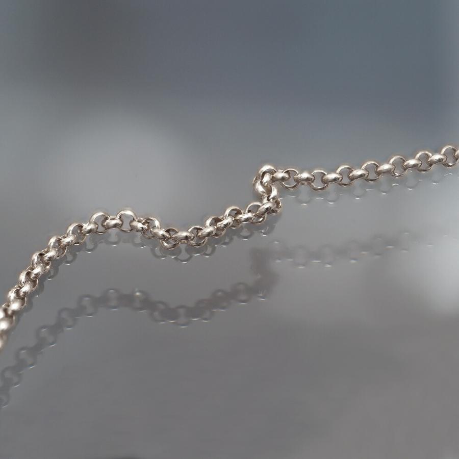 ネックレス チェーン 18金 ホワイトゴールド ロールチェーン 幅1.2mm