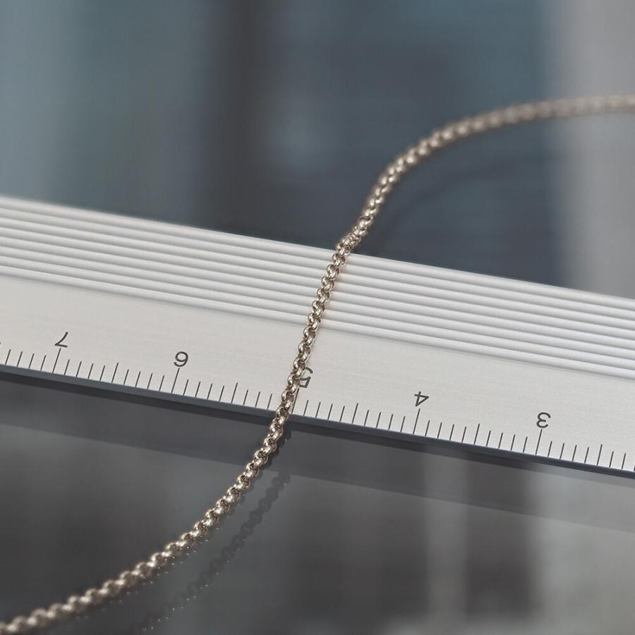 ネックレス チェーン 18金 ホワイトゴールド ロールチェーン 幅1.2mm