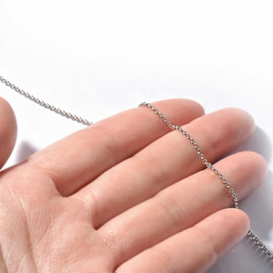 ネックレス チェーン 18金 ホワイトゴールド ロールチェーン 幅1.7mm｜鎖 K18WG k18 18k 貴金属 ジュエリー レディース メンズの画像
