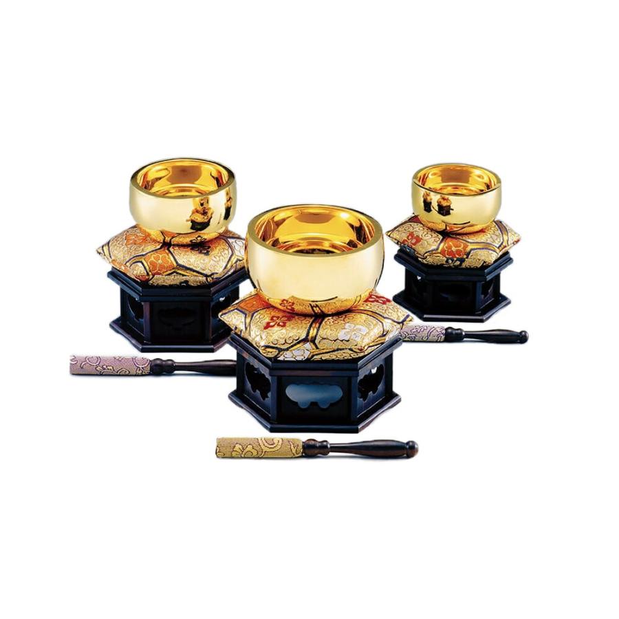 仏具 18金 イエローゴールド おりん 直径7.5cm 2.5寸 重量180g りん棒