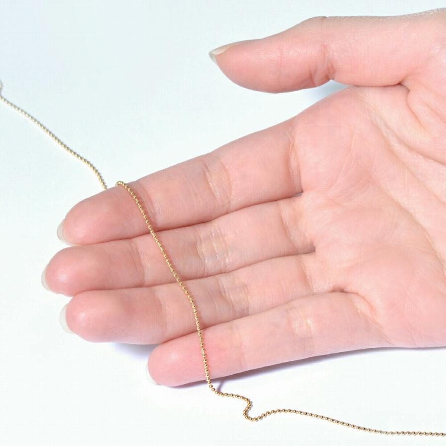 アンクレット チェーン 18金 イエローゴールド ボールチェーン 幅1.0mm