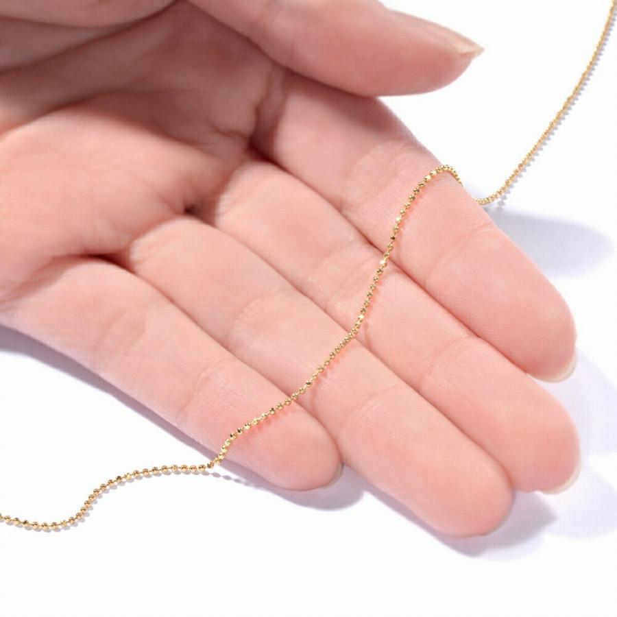 アンクレット チェーン 18金 イエローゴールド カットボールチェーン 幅1.0mm 長さ24cm｜鎖 K18YG k18 18k 貴金属 レディース メンズ_2