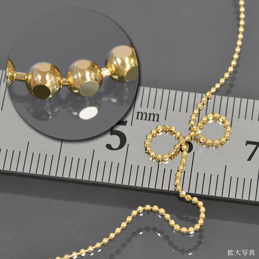 アンクレット チェーン 18金 イエローゴールド カットボールチェーン 幅1.0mm 長さ24cm｜鎖 K18YG k18 18k 貴金属 レディース メンズ_4