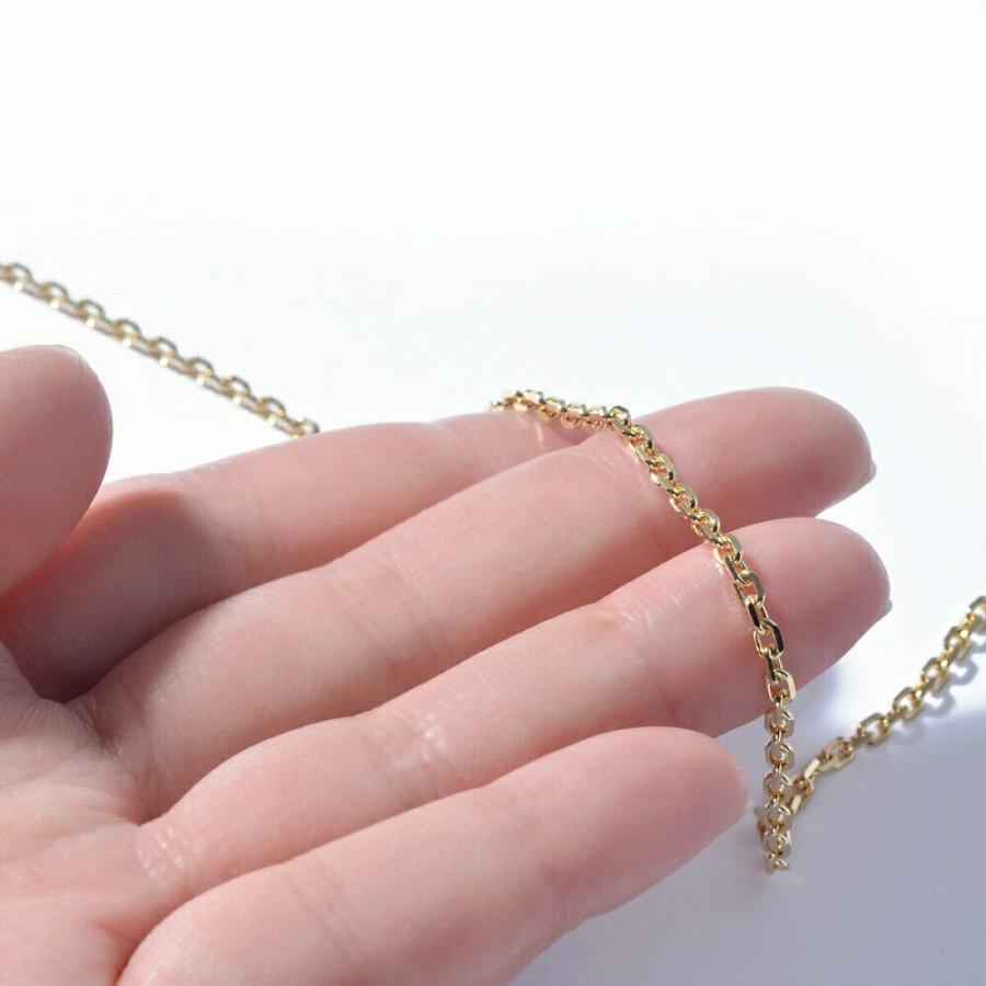 アンクレット チェーン 18金 イエローゴールド 4面カット小豆チェーン 幅2.35mm 長さ24cm｜鎖 K18YG k18 18k 貴金属 レディース メンズの画像