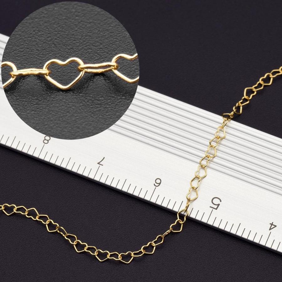 アンクレット チェーン 18金 イエローゴールド ハートチェーン 幅1.9mm