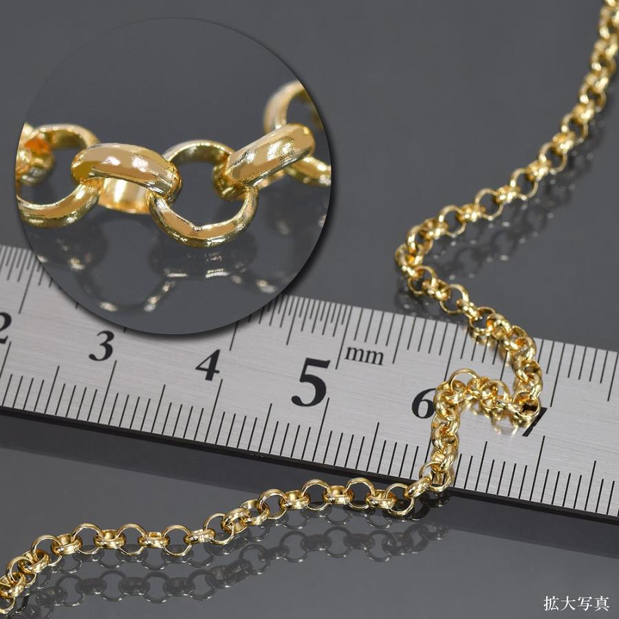 アンクレット チェーン 18金 イエローゴールド ロールチェーン 幅3.0mm 長さ24cm｜鎖 K18YG k18 18k 貴金属 ジュエリー レディース メンズの画像