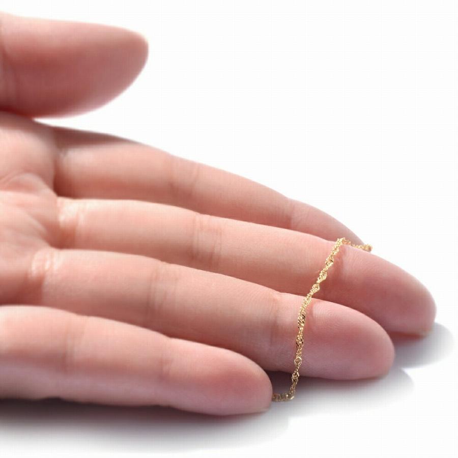 アンクレット チェーン 18金 イエローゴールド スクリューチェーン 幅1.3mm 長さ24cm｜鎖 K18YG k18 18k 貴金属 レディース メンズの画像