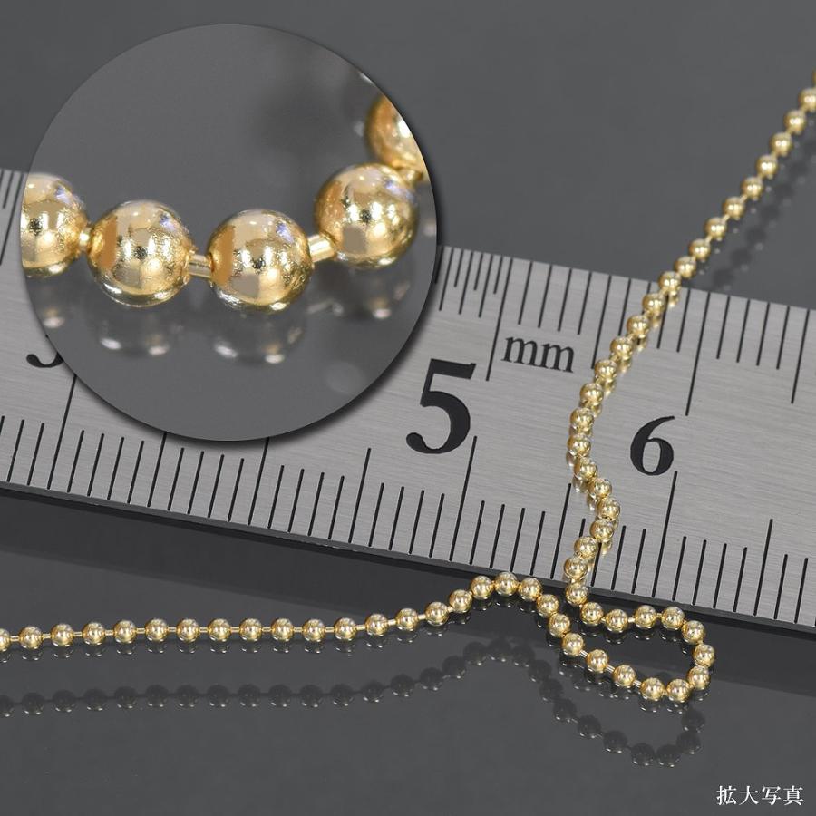 ブレスレット チェーン 18金 イエローゴールド ボールチェーン 幅1.2mm｜鎖 K18YG k18 18k 貴金属 ジュエリー レディース メンズの画像