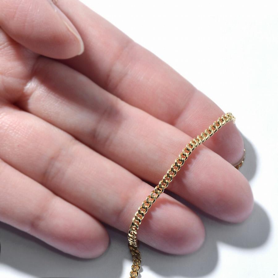 ブレスレット チェーン 18金 イエローゴールド 2面カット喜平チェーン 幅2.3mm｜鎖 K18YG k18 18k 貴金属 ジュエリー レディース メンズの画像