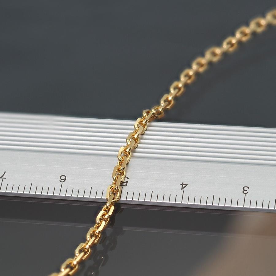 ブレスレット チェーン 18金 イエローゴールド 4面カット小豆チェーン 幅2.35mm｜鎖 K18YG k18 18k 貴金属 ジュエリー レディース メンズの画像