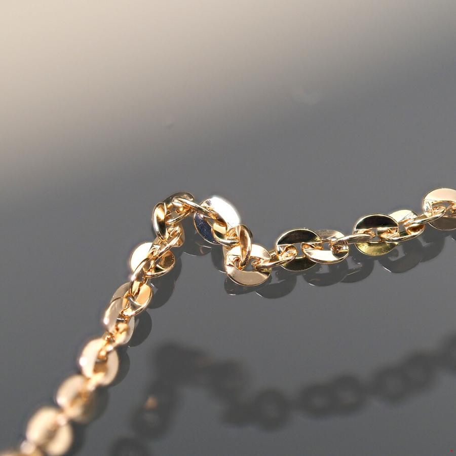 ブレスレット チェーン 18金 イエローゴールド フェイクモザイク