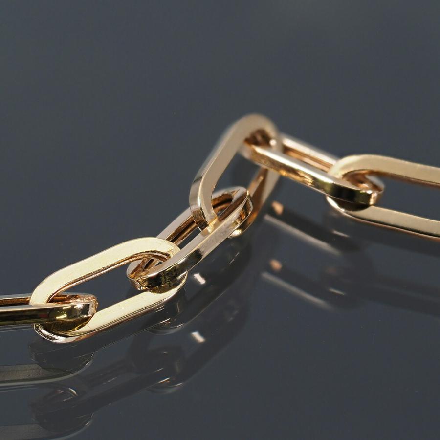 ブレスレット チェーン 18金 イエローゴールド ホーローフラットロング小豆チェーン 幅4.5mm｜鎖 K18YG k18 18k 貴金属 ジュエリーの画像